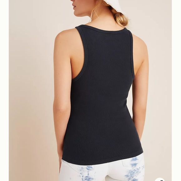 AGOLDE Rib High Neck Tank in Black - Picture 4 of 13